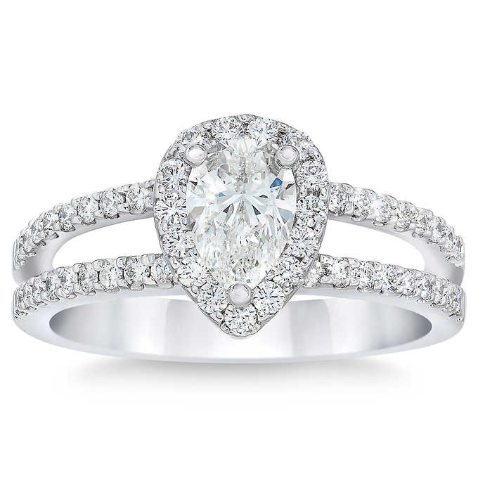 Pear Shape 1.17 ctw VS2 Clarity, I Color Diamond Platinum Ring.jpeg