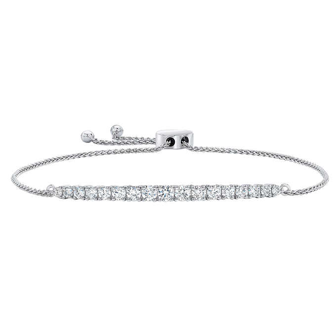 Round Brilliant 1.00 ctw VS2 Clarity, I Color Diamond 14kt White Gold Bracelet.jpeg