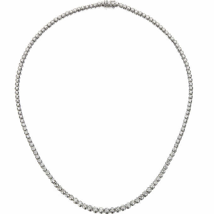 Round Brilliant 4.60 ctw VS2 Clarity, I Color Diamond 18kt White Gold Eternity Strand Necklace.jpeg