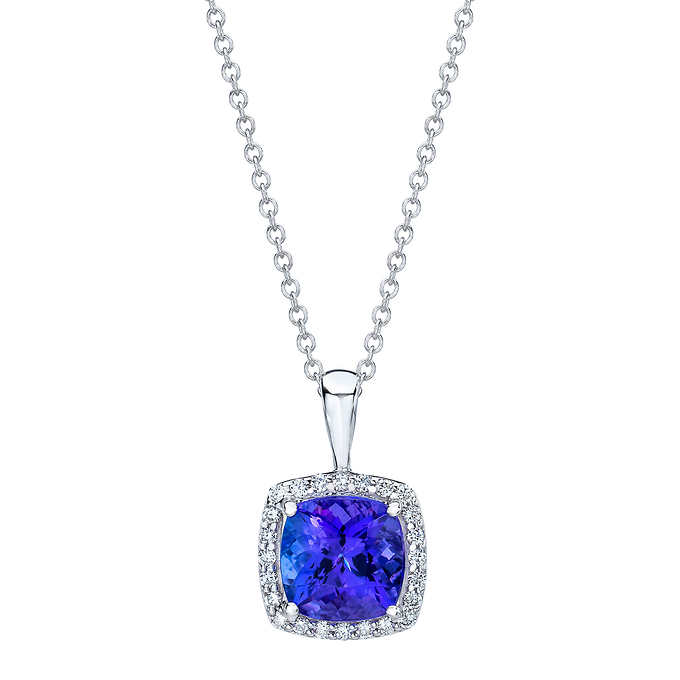 Tanzanite and Diamond 14kt White Gold Pendant.jpeg
