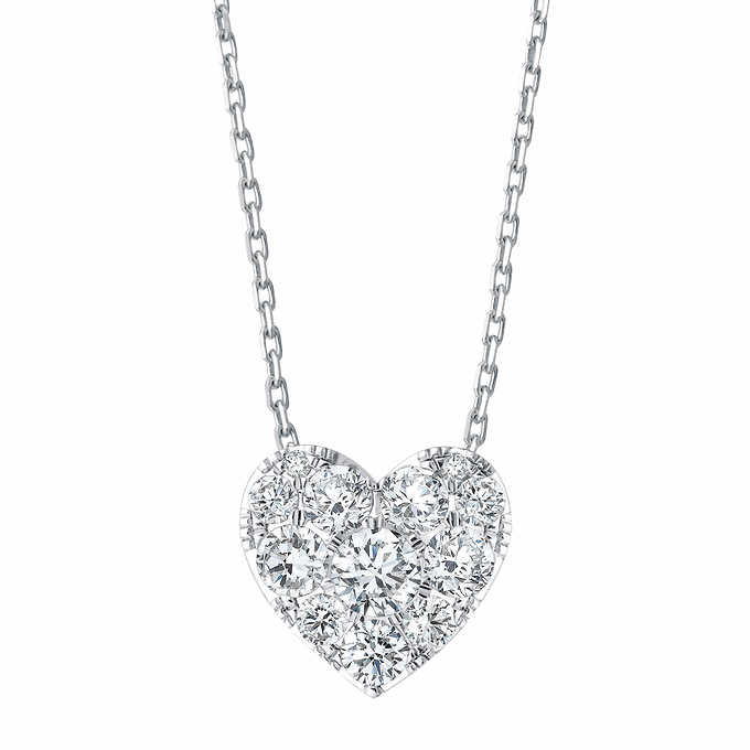 Round Brilliant .75 ctw VS2 Clarity, I Color Diamond 14kt White Gold Heart Pendant.jpeg