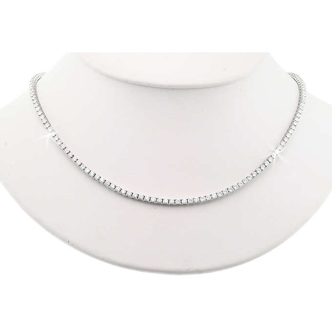 Round Brilliant 8.00 ctw VS2 Clarity, I Color Diamond 18kt White Gold Eternity Strand Necklace.jpeg