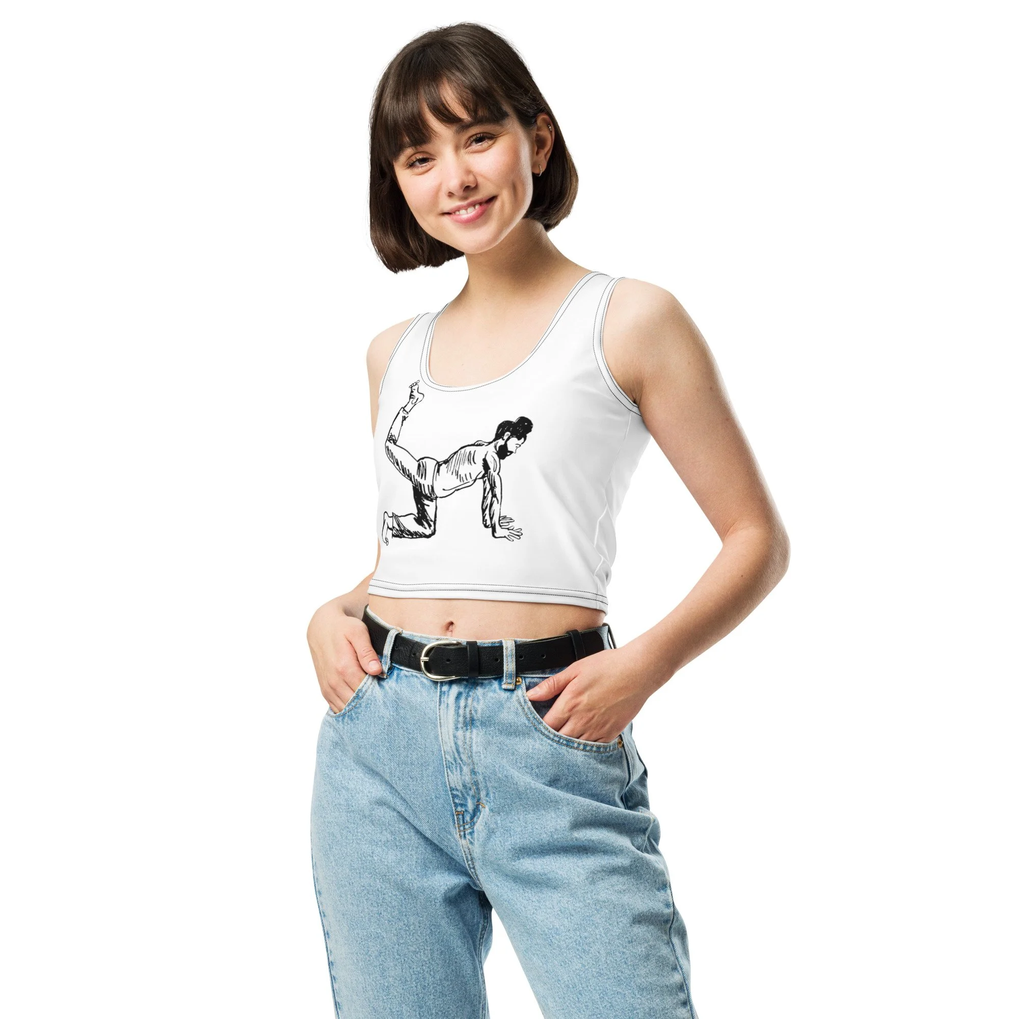Man Bun Tiger Crop Top