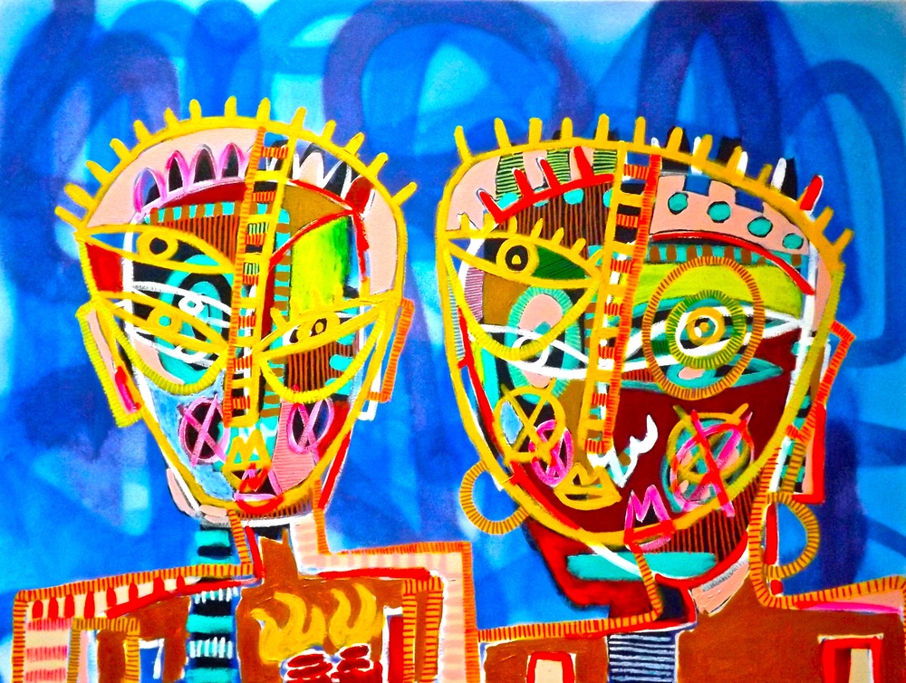 Black Mask Series on Blue