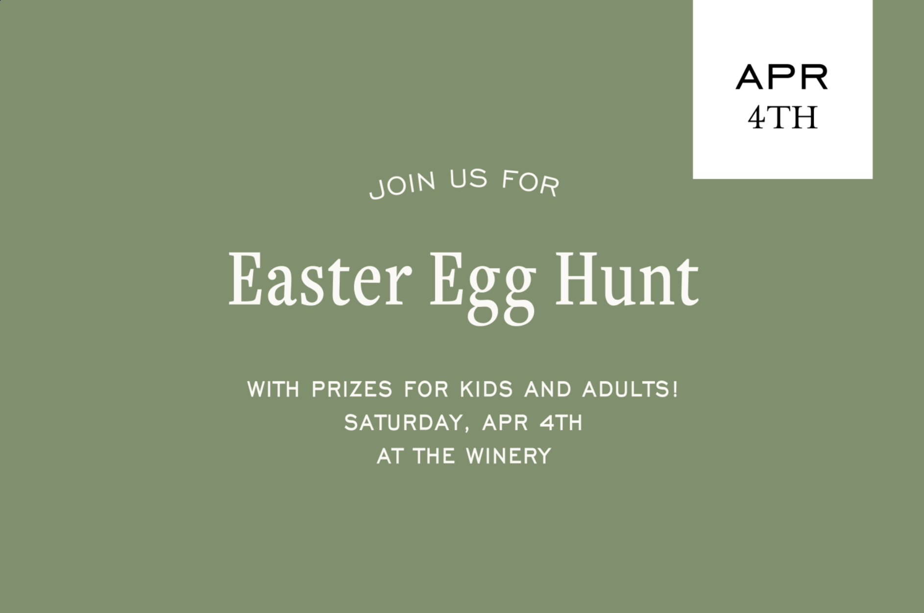 Easter Egg Hunt + Classic Tasting Flight