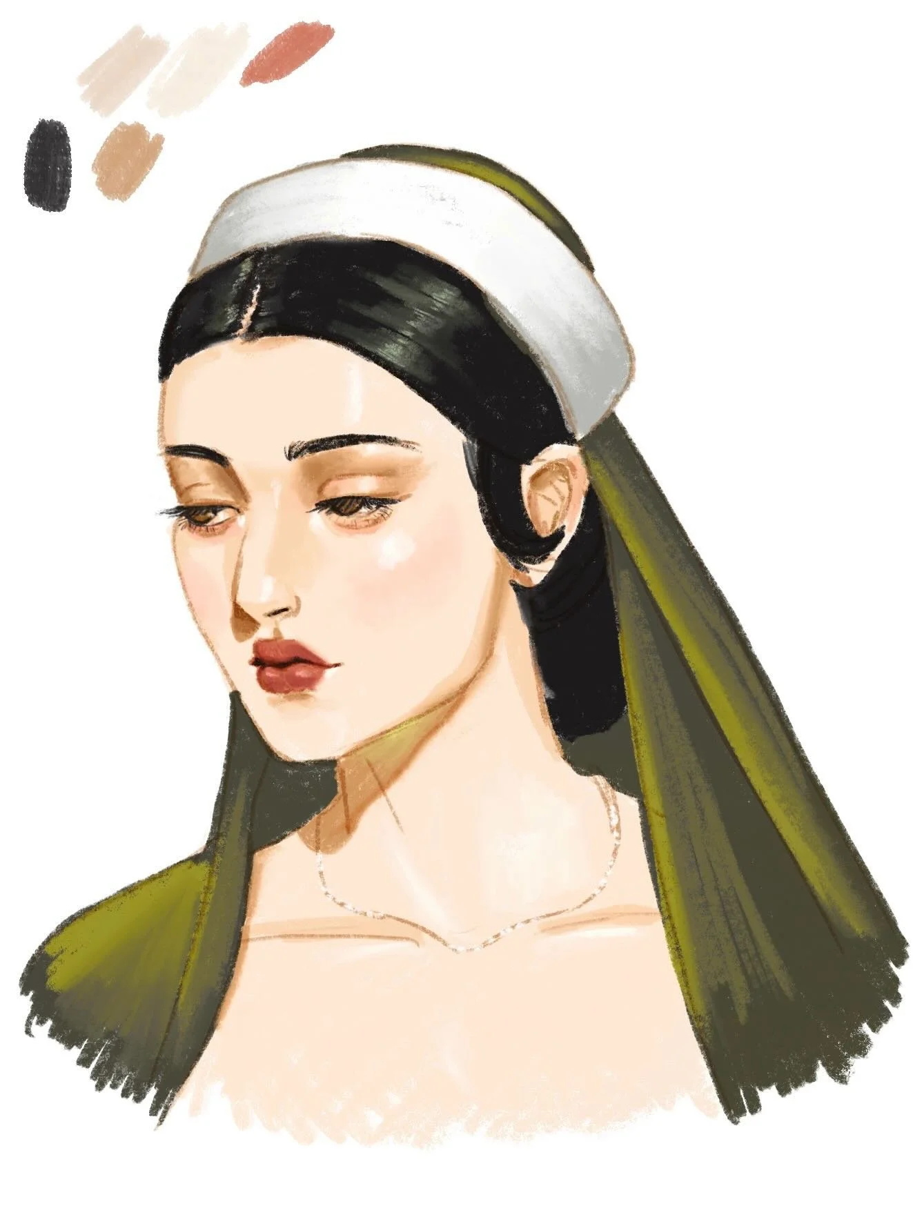 I wanted to experiment with brushes in these studies. I feel like I over complicate digital work by using too many brushes, so I stuck with 1-2 for this practice piece. 

Procreate HB brush primarily for the first slide (and I think a little 6B penci