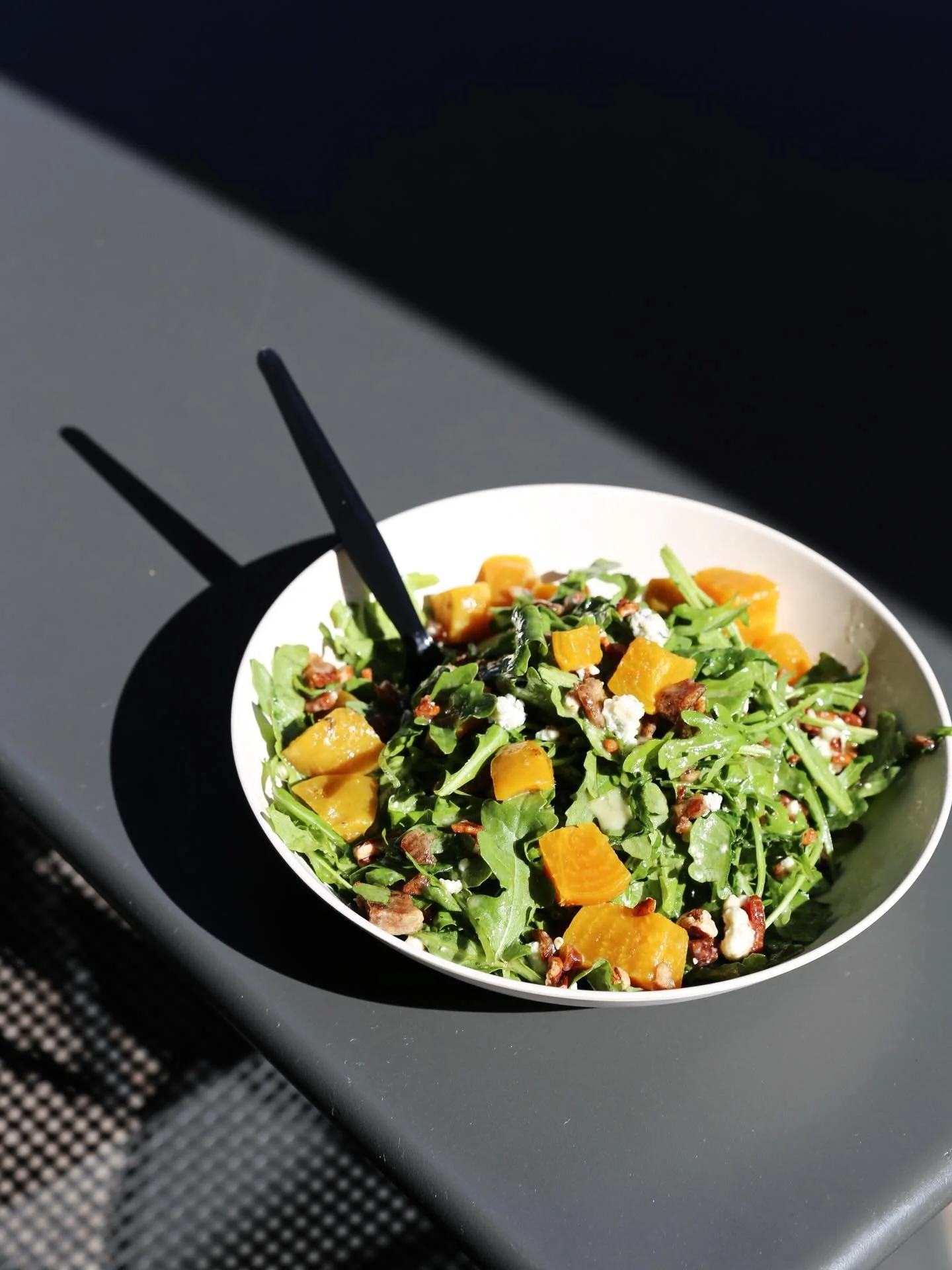 SALAD, but make it Worth it! We love our greens, especially when they&rsquo;re loaded with delicious ingredients and plenty of flavor. Say hello to our newest menu item : the Roasted Beet Salad! Roasted golden beets, bacon, chopped dates, toasted pec