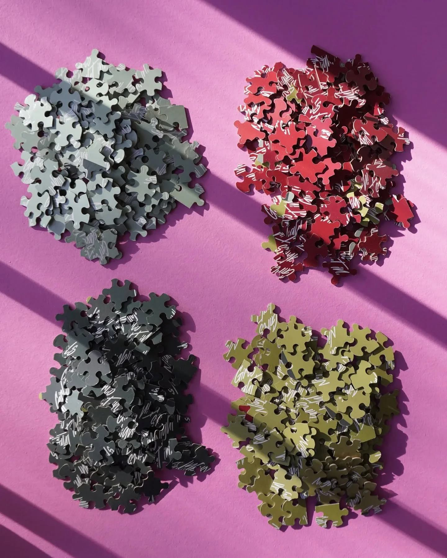 SORTED | Weekend plans. 

One of my favorite sort pictures that I've taken over on my secret puzzle account: @spillsortsolve

This puzzle was meant for a group of 4 to solve. The back of the puzzle is broken into 4 colors, so each person would get a 