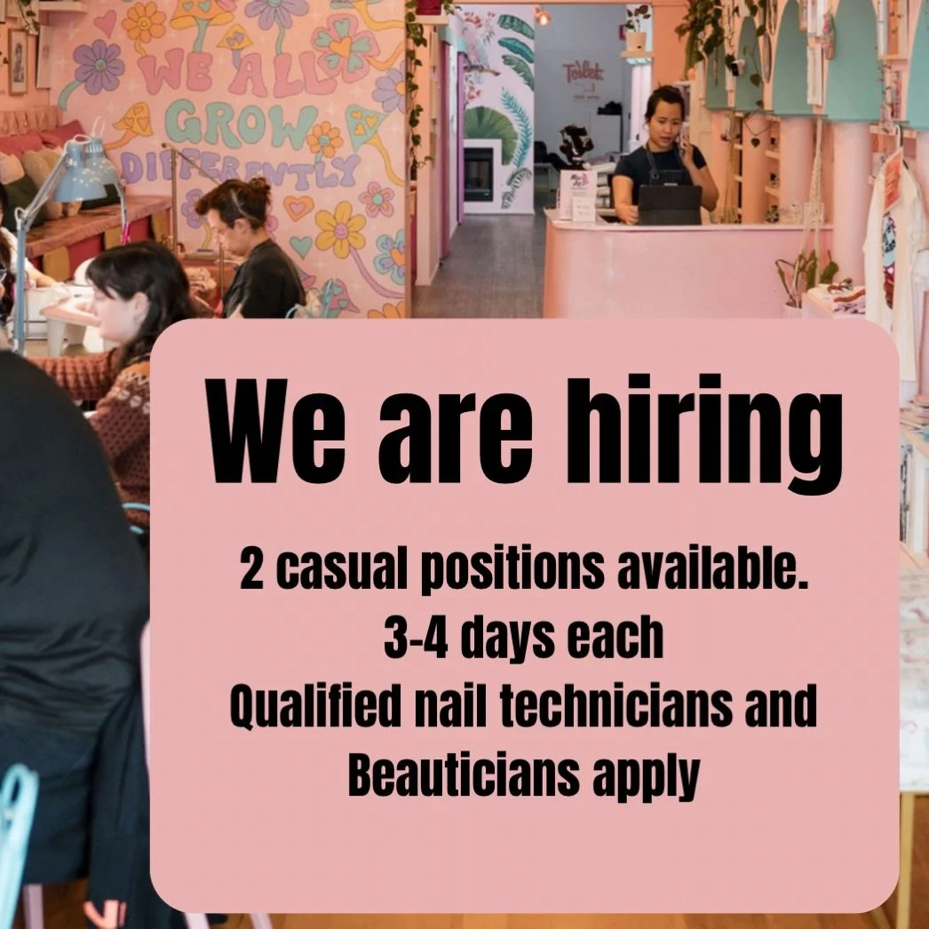 Miss Jay's is needing more hands on deck for both Thornbury and Footscray locations. 
The first position is for a Nail technician that is able to work at both locations, be available Monday, Friday and Saturday. 
The second position is for either Nai