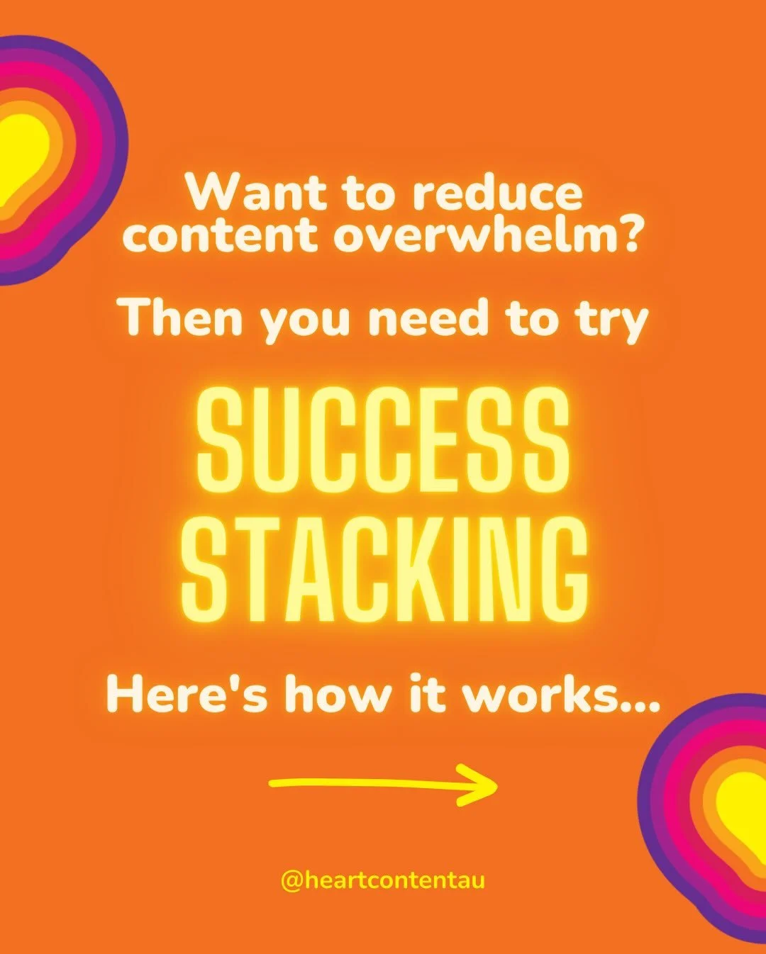 Success Stacking is the KEY to growing your content machine into something that&rsquo;s manageable.

Especially when we&rsquo;re creating a marketing system that leaves us feeling overwhelmed.

When we feel like we have to do everything and be everyw