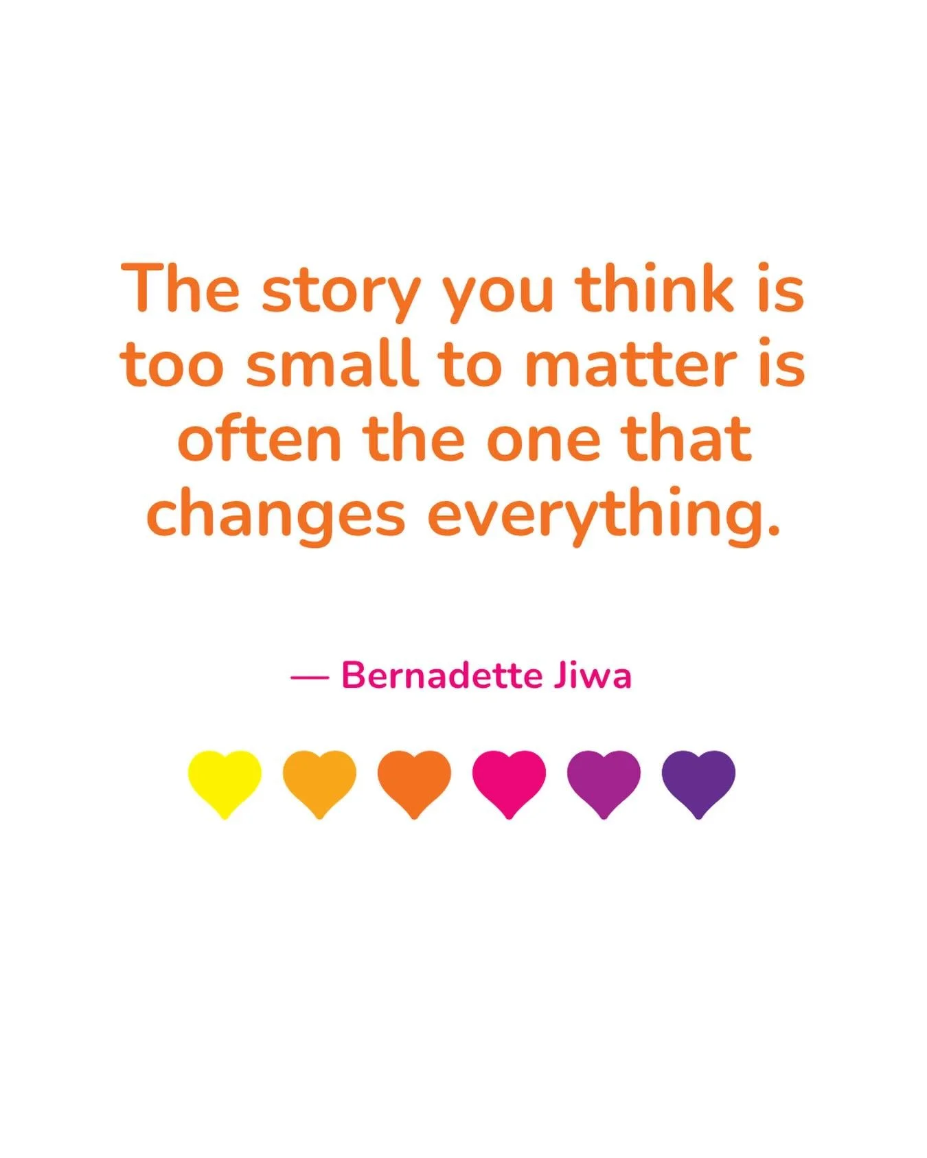 One of the reasons we struggle with storytelling in our businesses is because we worry about what stories we should tell in order to be authentic.

So we stop telling stories we think are too small.

Or not transformational enough.

Or not worthy.

I