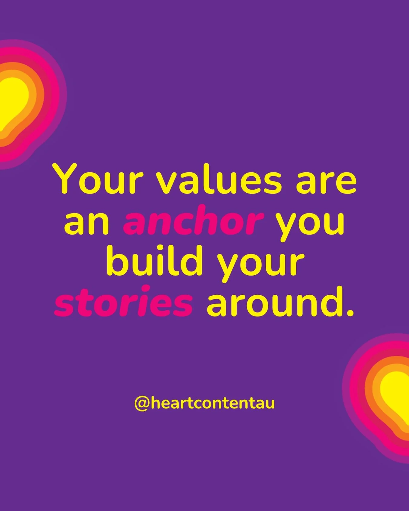 Want to do better storytelling in your business?

Then you need to know your brand values.

Because values are the anchor you build your stories around.

Brand values drive our purpose.

They ground you in it.

They help you be clear on what you stan