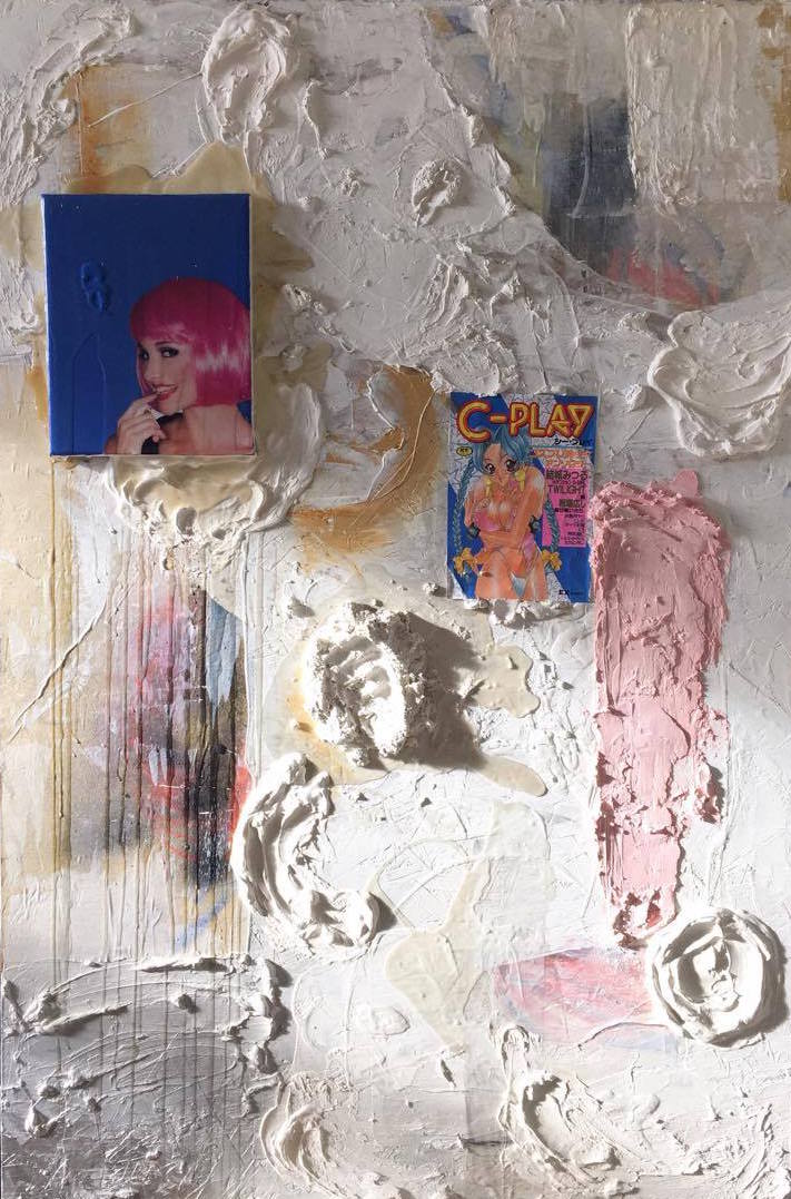 Yuki KasaÏ-Paré, sans titre, techniques mixtes sur panneau en bois, 2016.