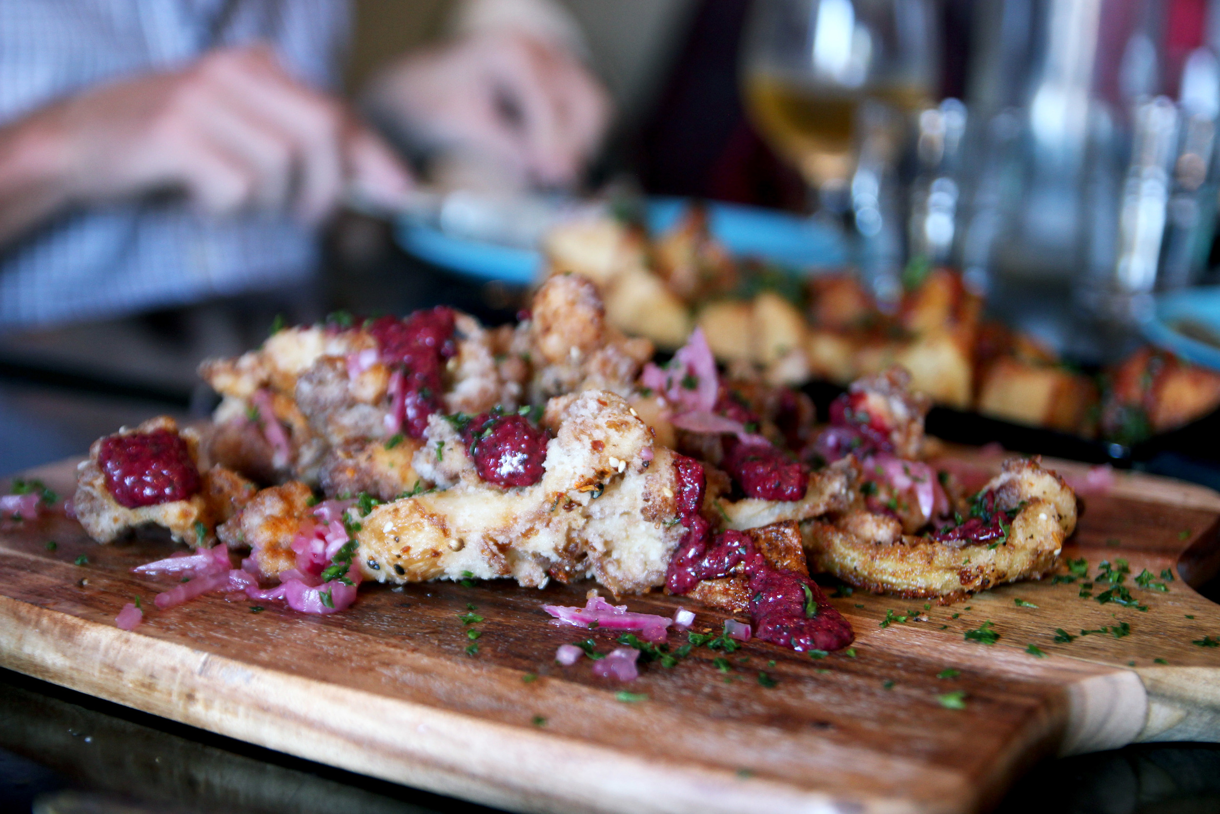 Arnabeet ma’ly Egyptian spiced fried Cauliflower with almonds & dukkah