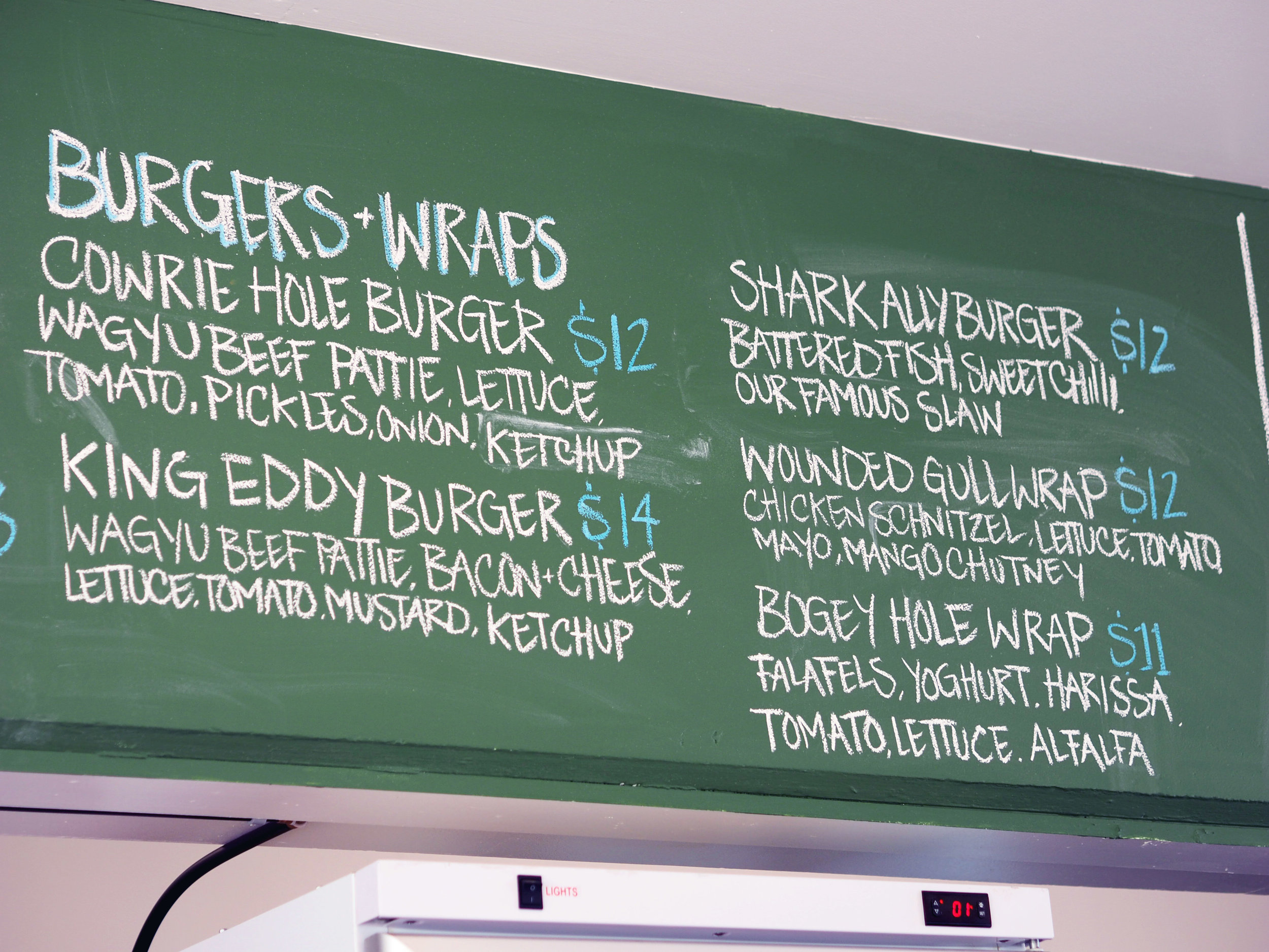 At lunch time you can ask for the Bogeyhole wrap to be made vegan by omitting the yoghurt, or just grab some hot chips. 