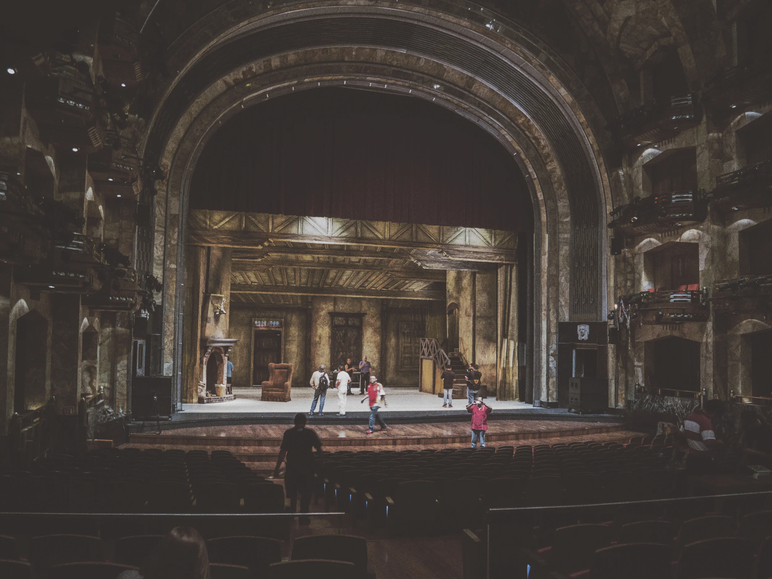 Preparing the stage for Act I.