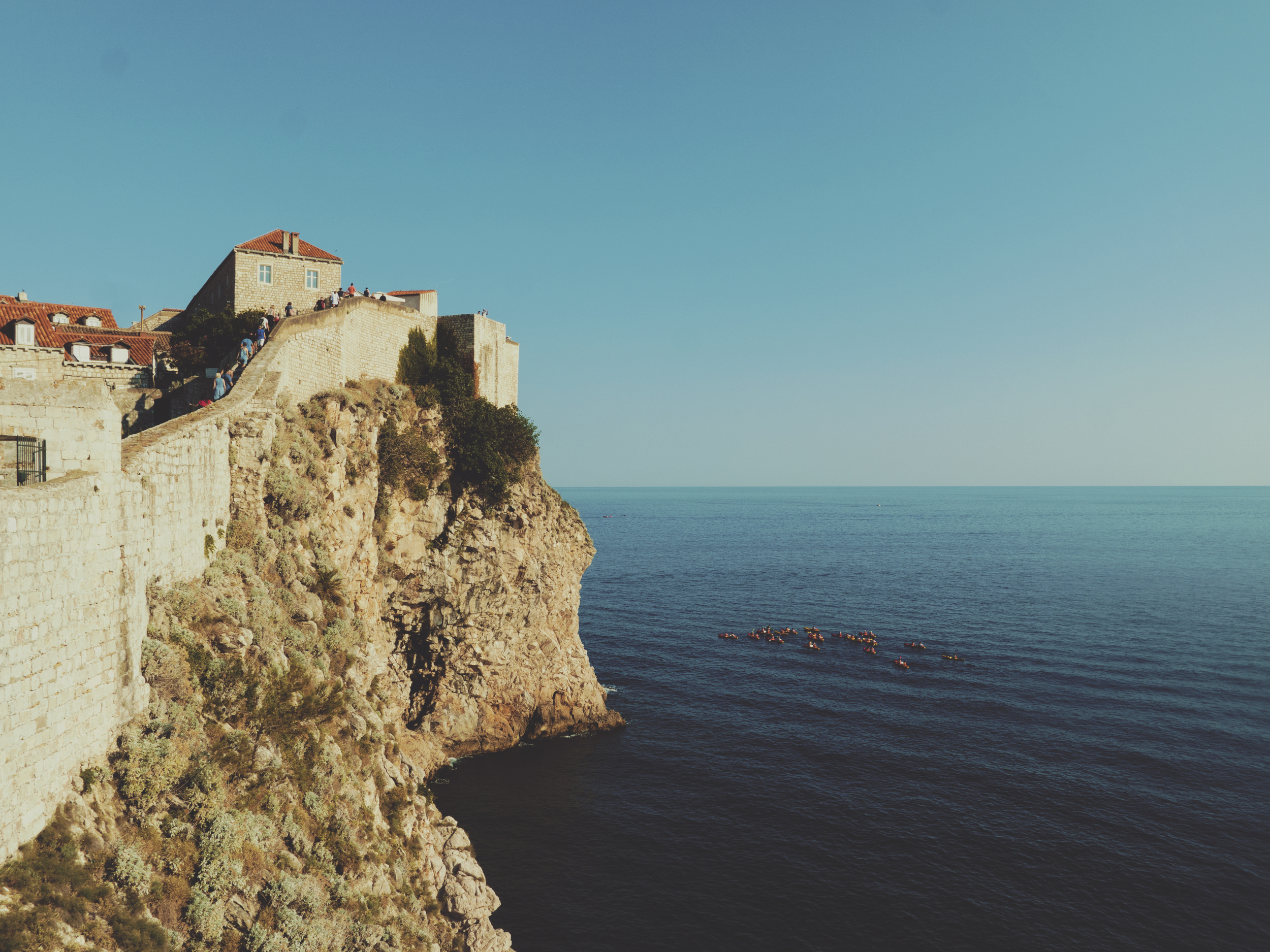 Walking around the city walls.