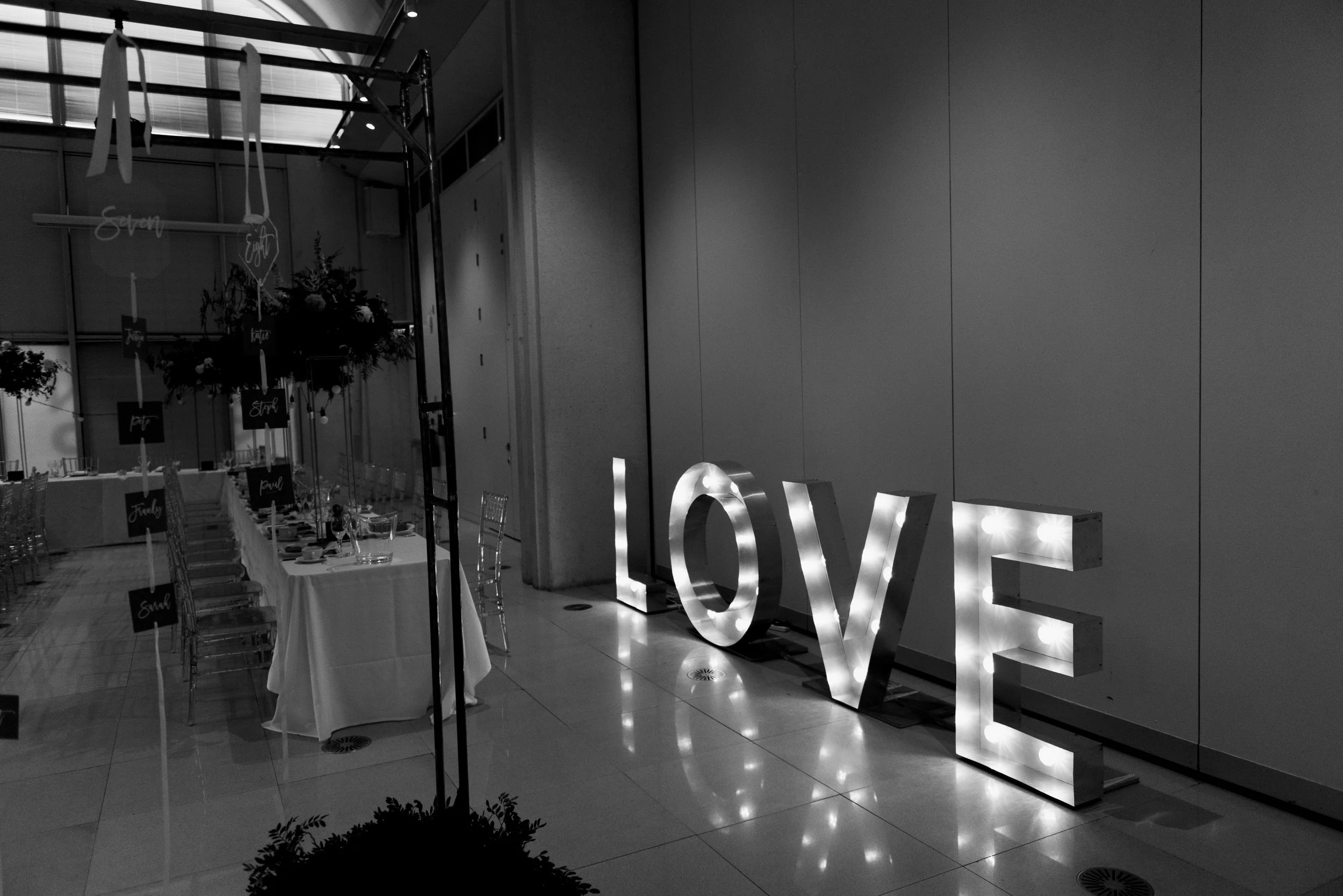 Light up Letters Hire by Bliss Booth