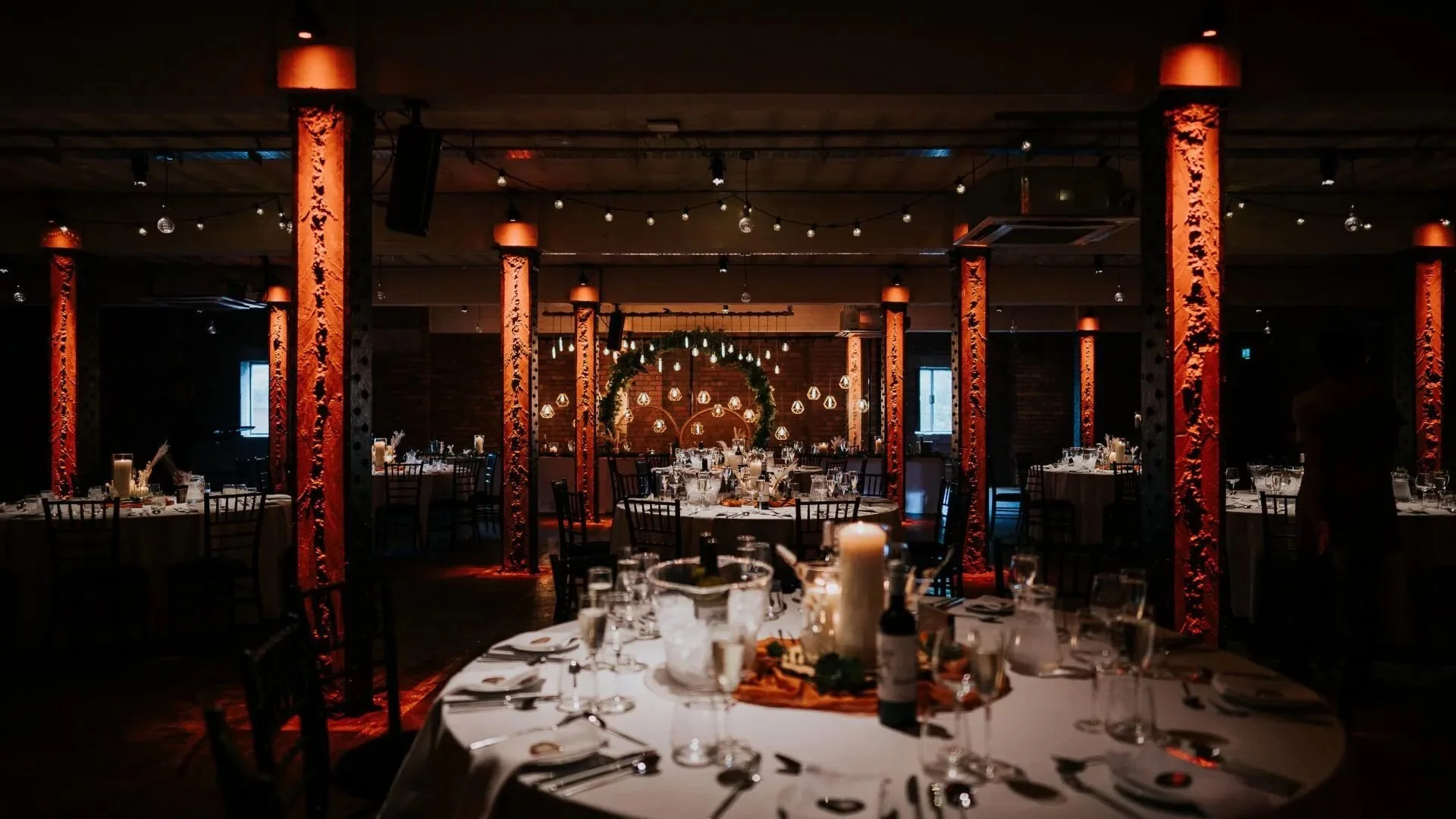 Victoria Warehouse Manchester wedding and event venue with industrial interiors and exposed brick event space.