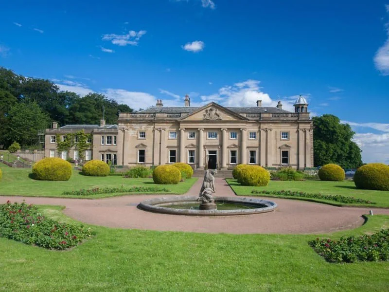 Wortley Hall in Sheffield, a red-brick country house with gardens used for weddings and events