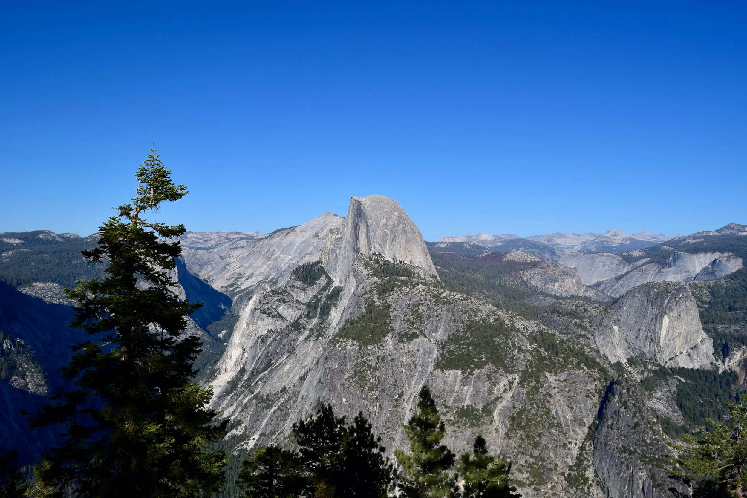 Yosemite's famous half dome. Image captured at Glacier Point in Yosemite National Park, California, USA.