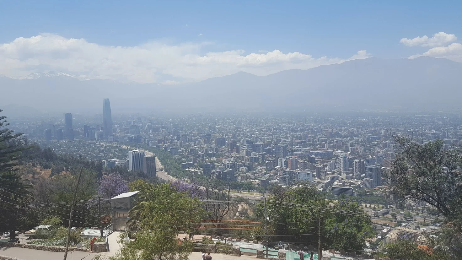 The Andes and Santiago. Soft focus added by the smog
