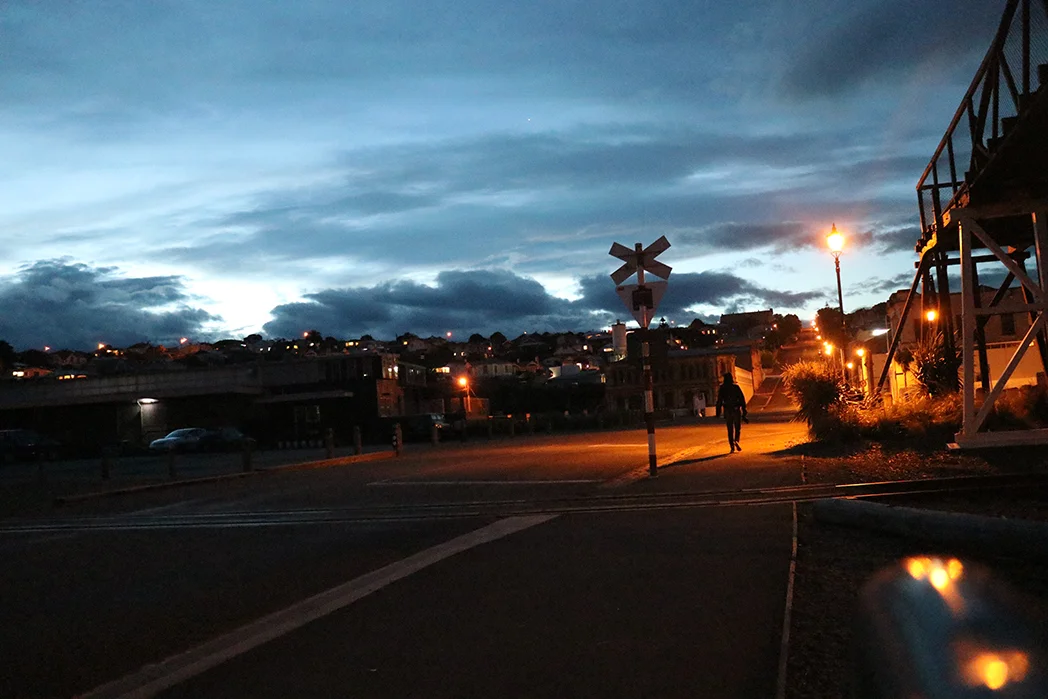 Oamaru, after dark. Closed down.