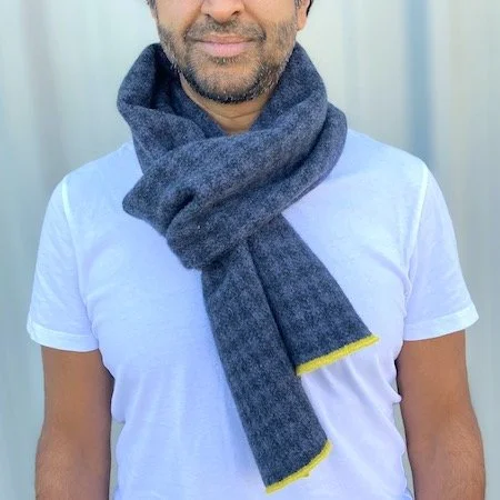 GINGHAM • charcoal • metallic • yellow