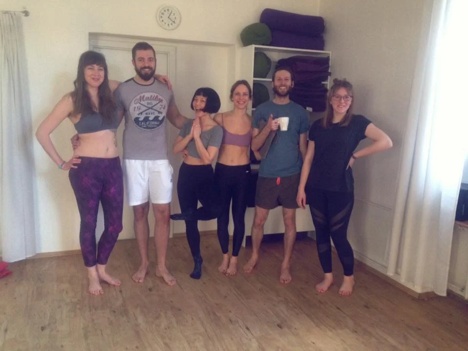 One of my group of happy yogis :D