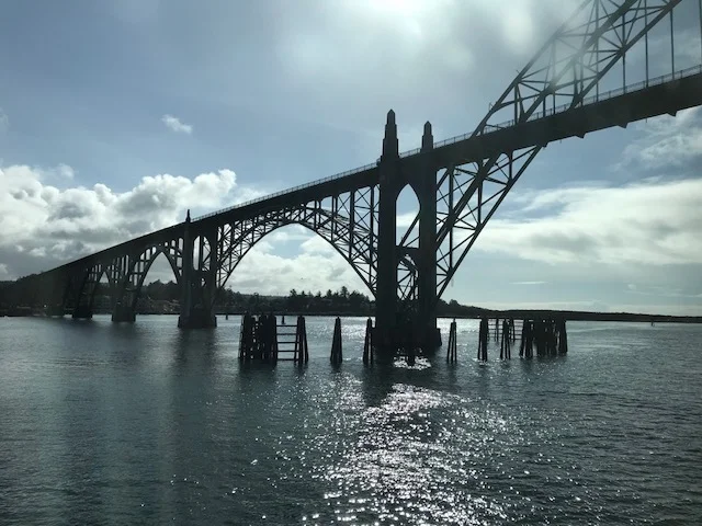 Heading under the Newport Bay Bridge to the open ocean.