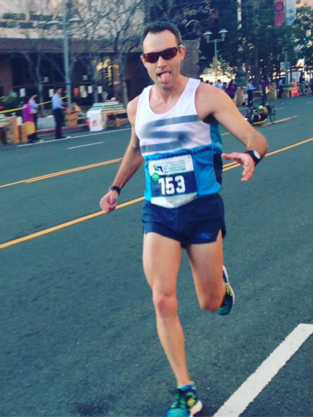 Caleb early in the LA Marathon