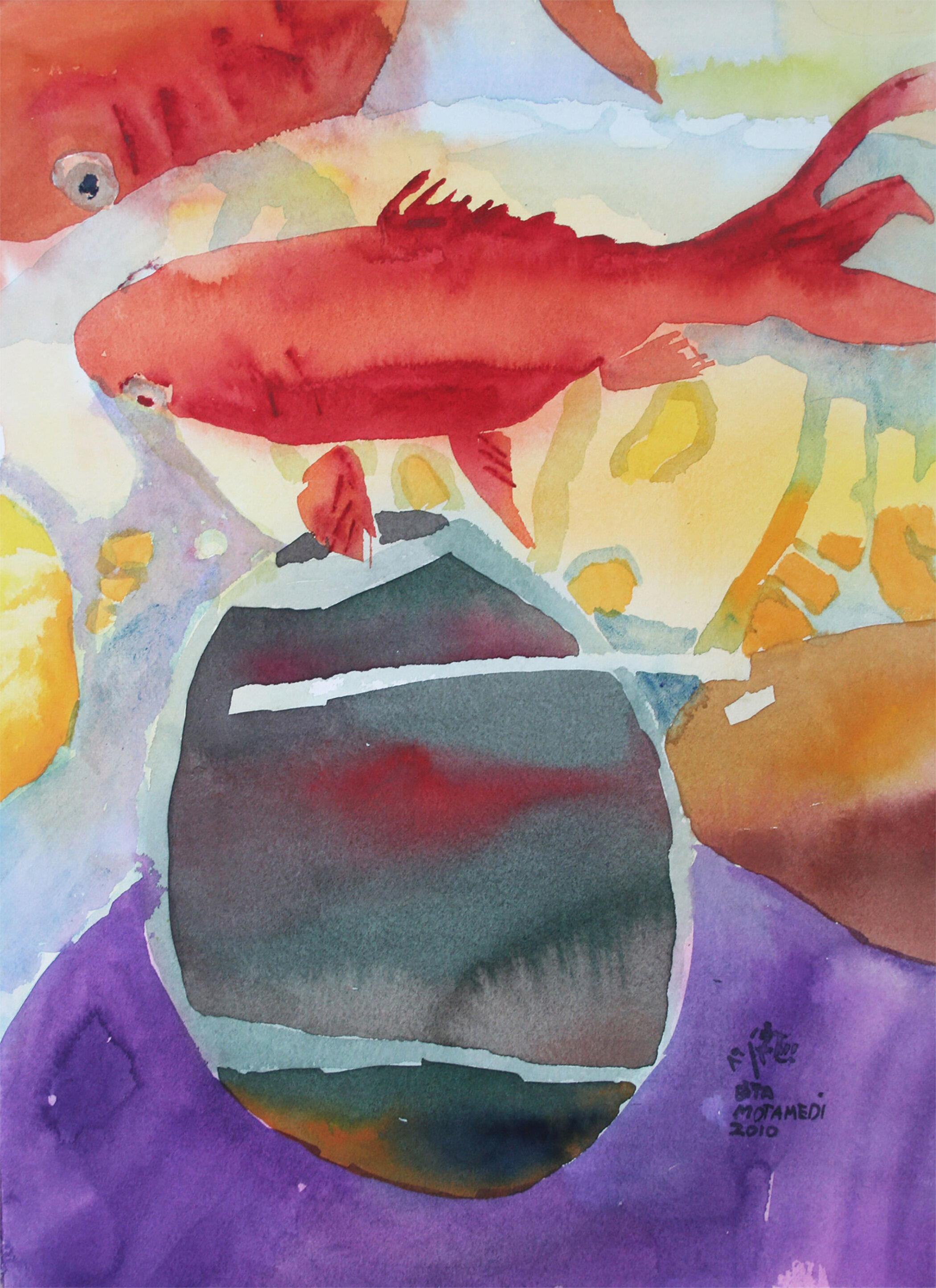 A1 ADP Bita Motamedi, My Fish,Watercolor on paper,14x10in,2010.jpg