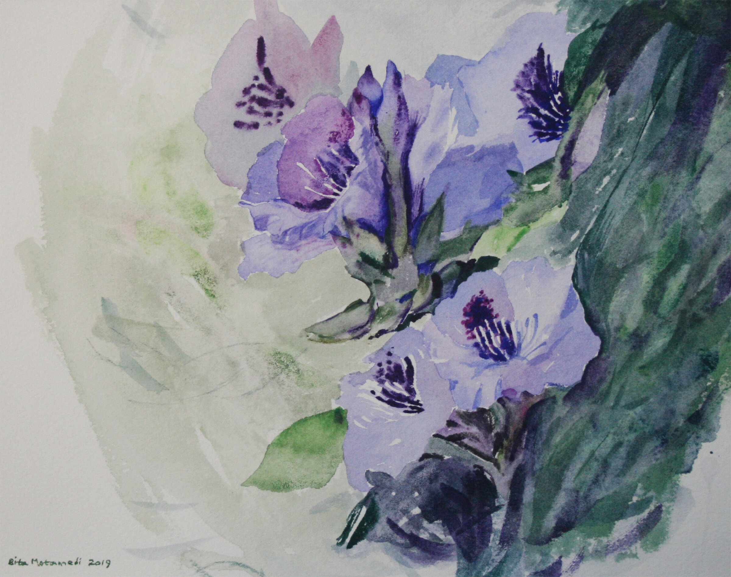 A2 ADP Bita Motamedi, In Blossom,8x10in,Watercolor on paper,2019.jpg