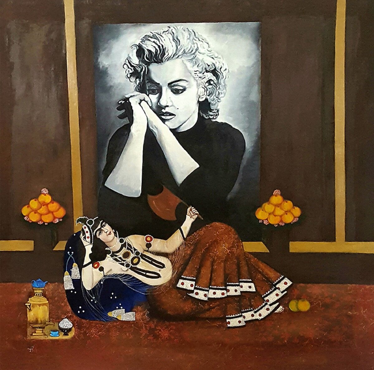 Aziz Anzabi-Marilyn Monroe Captive Qajar -2015Lady (1).jpg