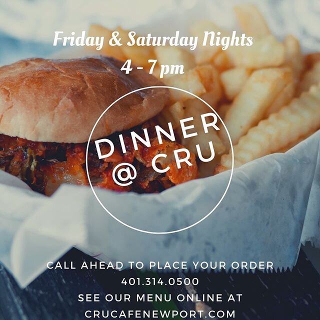 Visit us tonight and tomorrow night for dinner time take out.  We look forward to serving you.