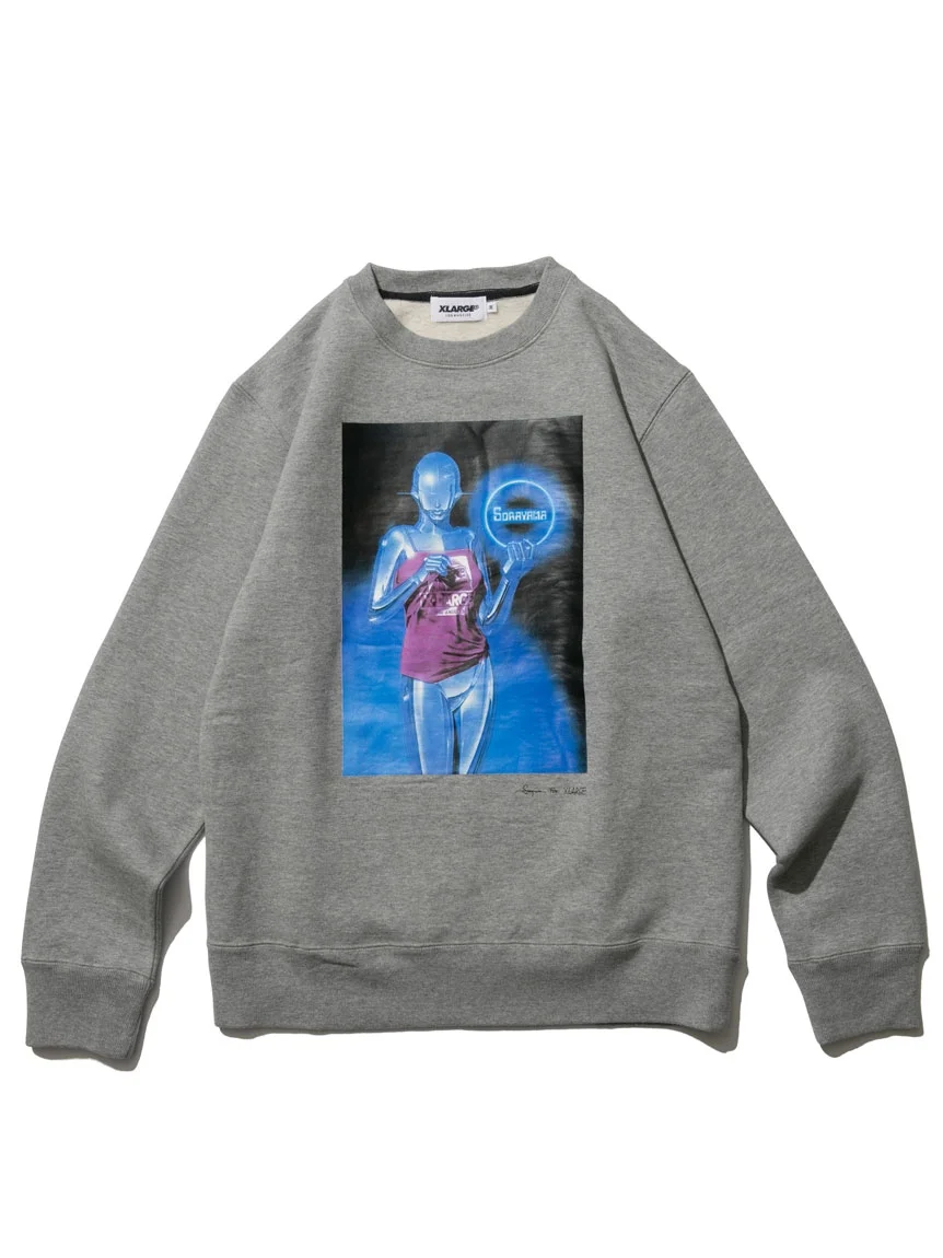 XLARGE® JAPAN x HAJIME SORAYAMA - SEXY ROBOT CREWNECK SWEAT | ASH
