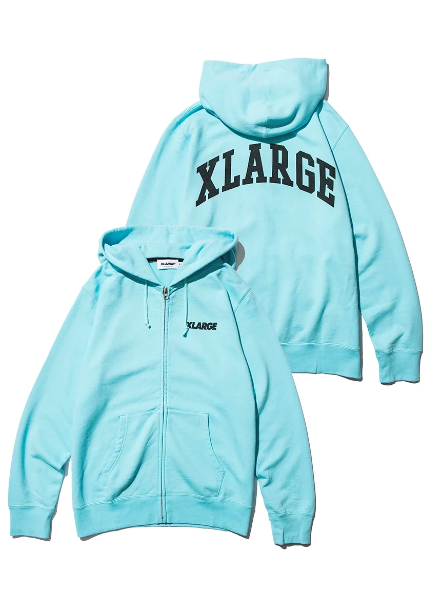 GARMENT DYE ZIP HOODED SWEAT  | LIGHT BLUE