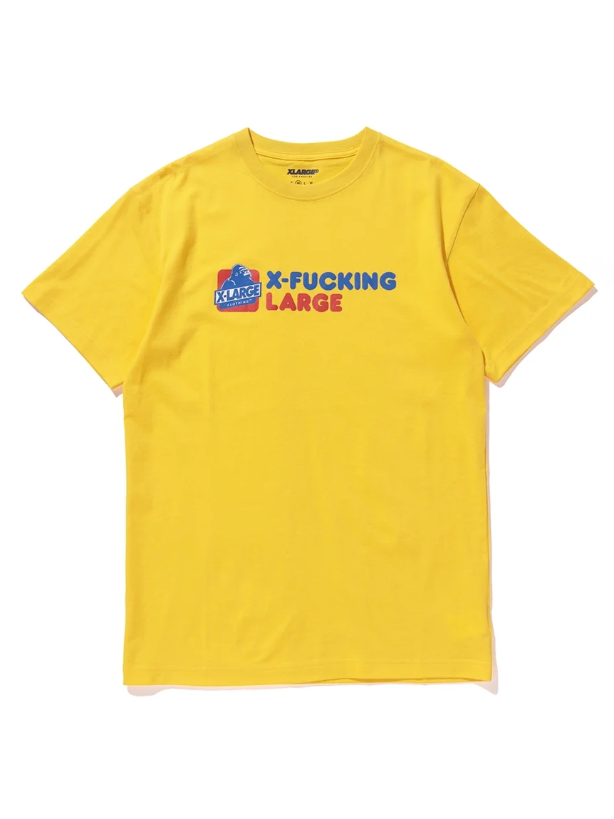 S/S TEE X-FUCKING LARGE | YELLOW, WHITE