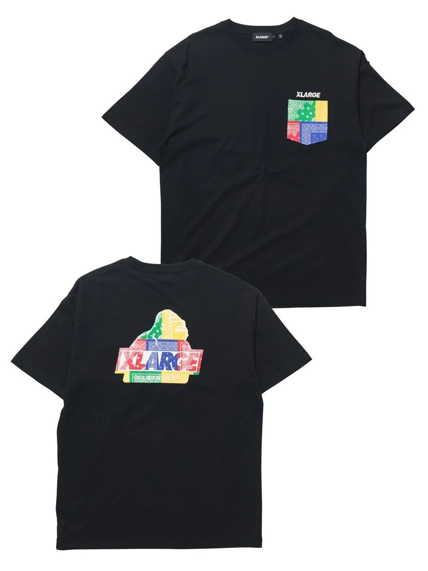 S/S PAISLEY SLANTED OG POCKET TEE | BLACK