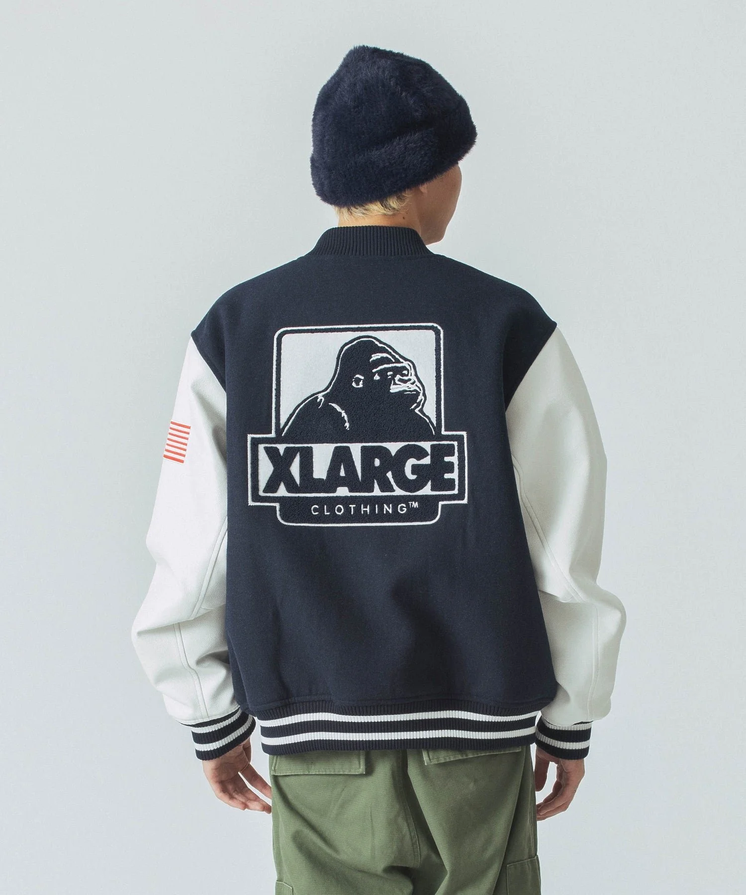 ONE·JAM·TART· STORE XLARGE® JAPAN OG LOGO VARSITY JACKET | NAVY