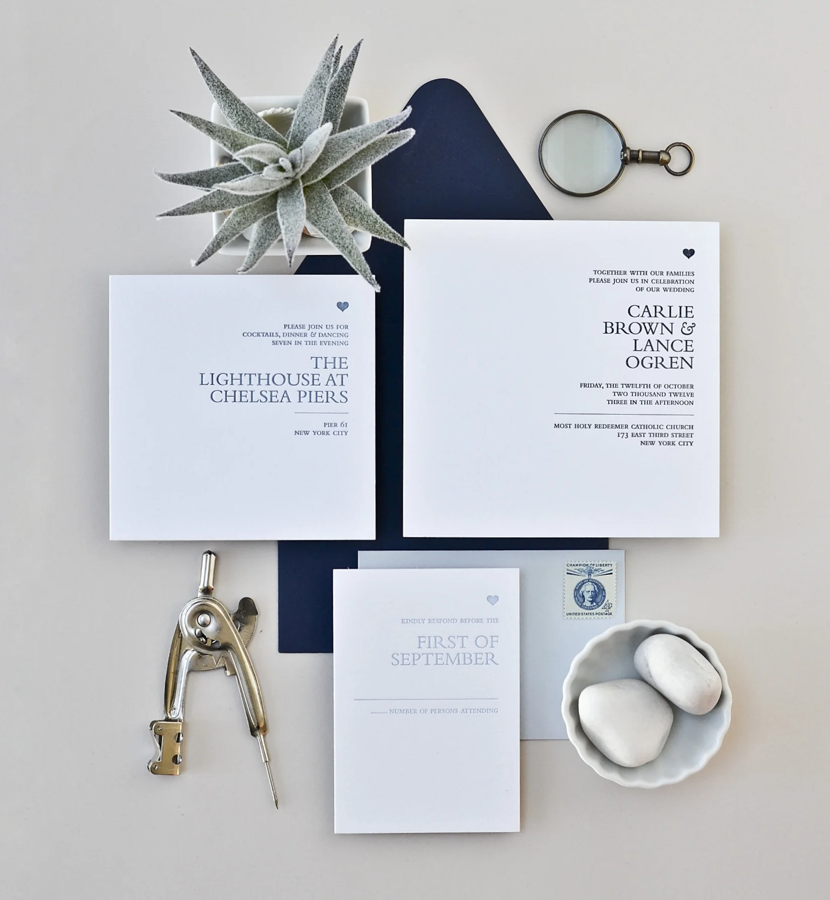 The AV Design Factory - Mod Serif Wedding Invitation Suite