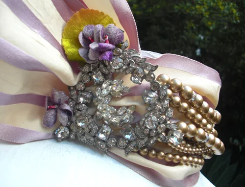 ADORN by Samouce_Victorian lavender silk stripe rhn brooch choker_dt.jpg