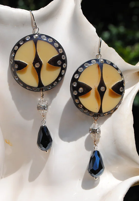adorn by samouce_40s celluloid creme black rhn drop earrings.jpg