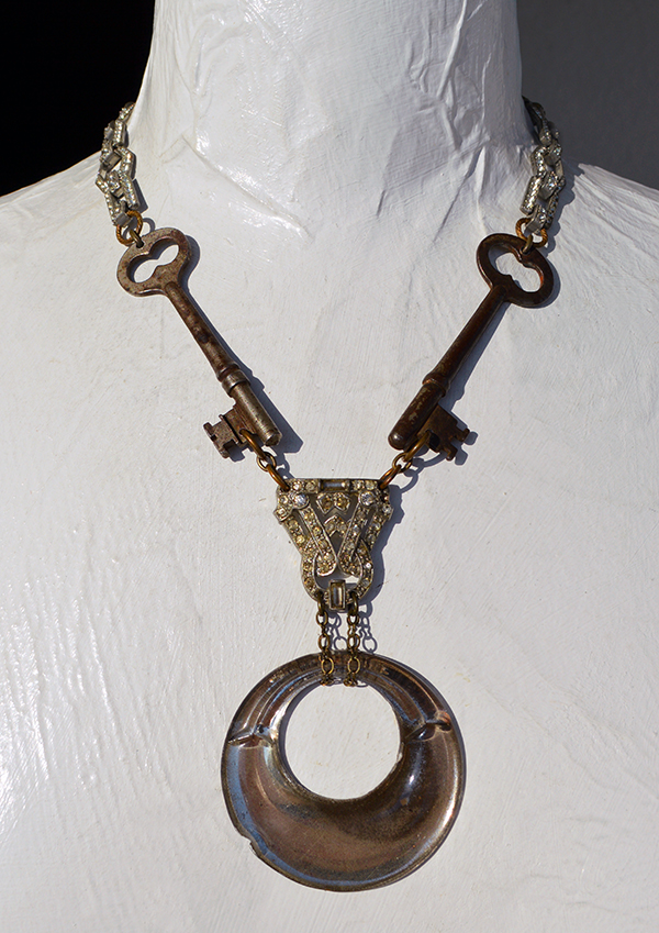 adorn by samouce_Art Deco mirror ring clip key necklace.jpg