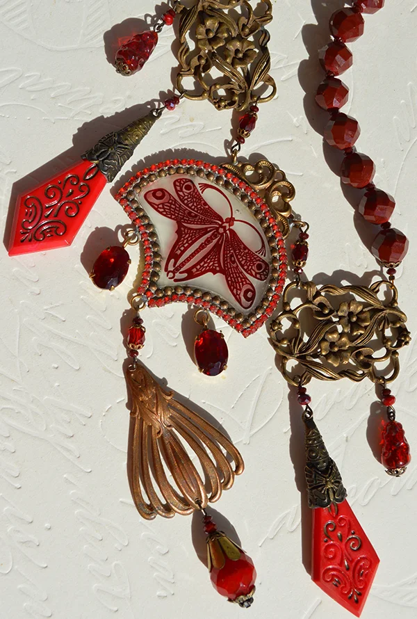 adorn by samouce_Art Nouveau dragonfly glass pendant necklace6.jpg
