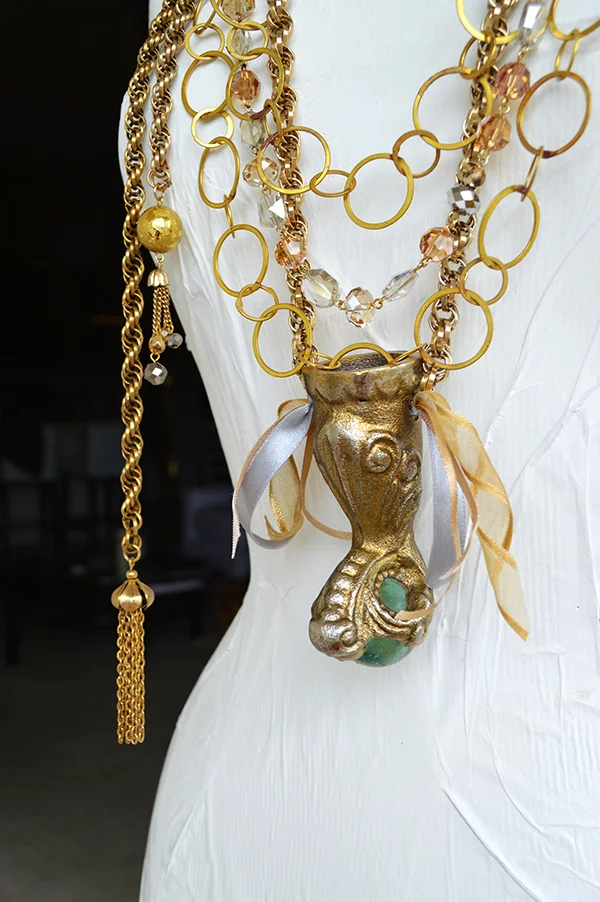 adorn by samouce_ball claw foot golden chain tassel necklace4.jpg