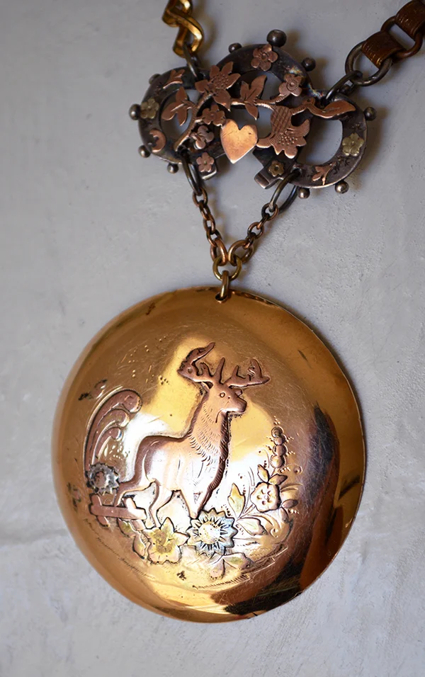 adorn by samouce_Stag pocket watch cover watch chain necklace.jpg