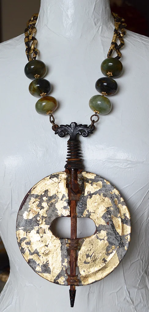 adorn by samouce_Antique iron stove burner plate necklace3.jpg