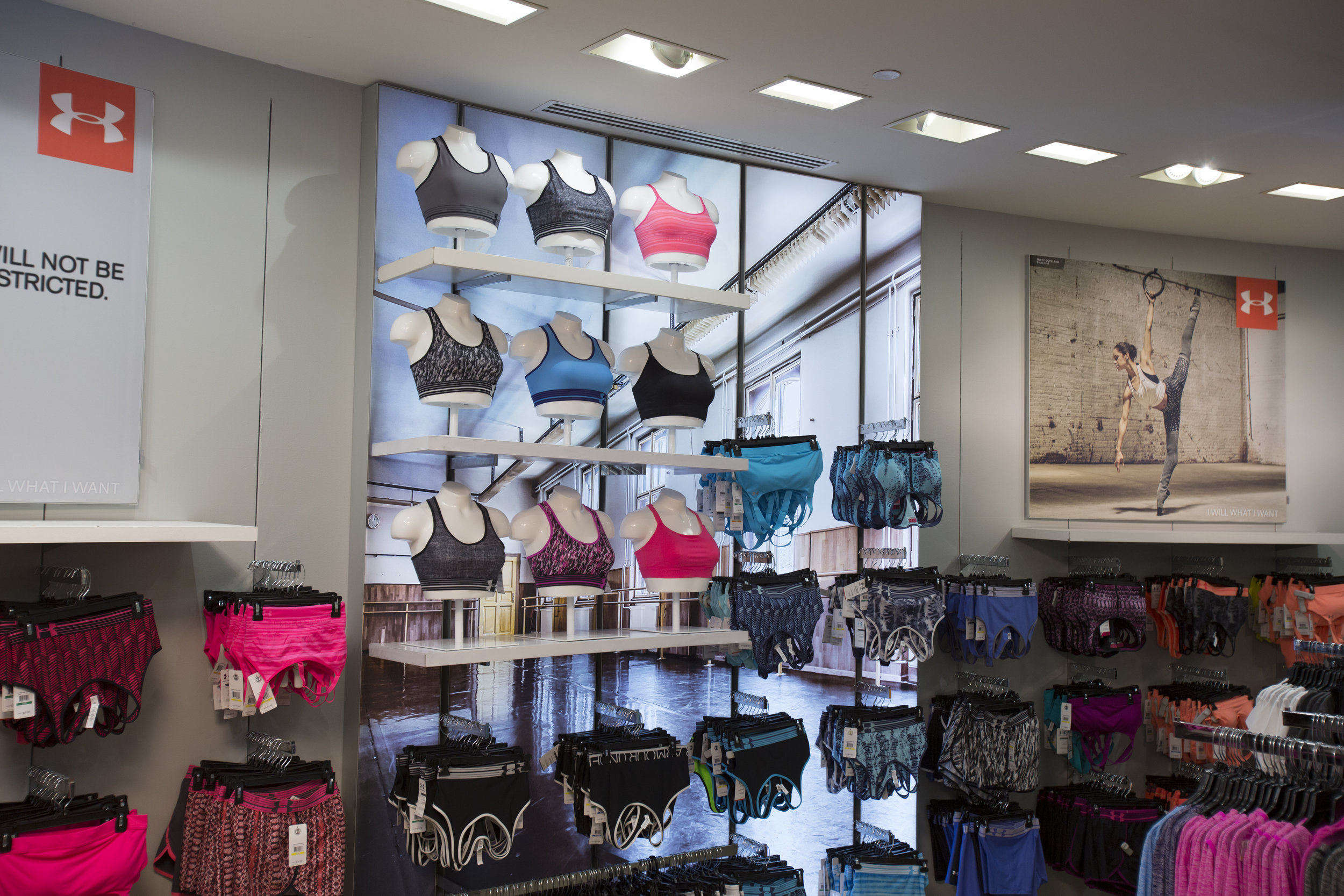 Belk UA Bra Wall - Matrix Frame Light Box