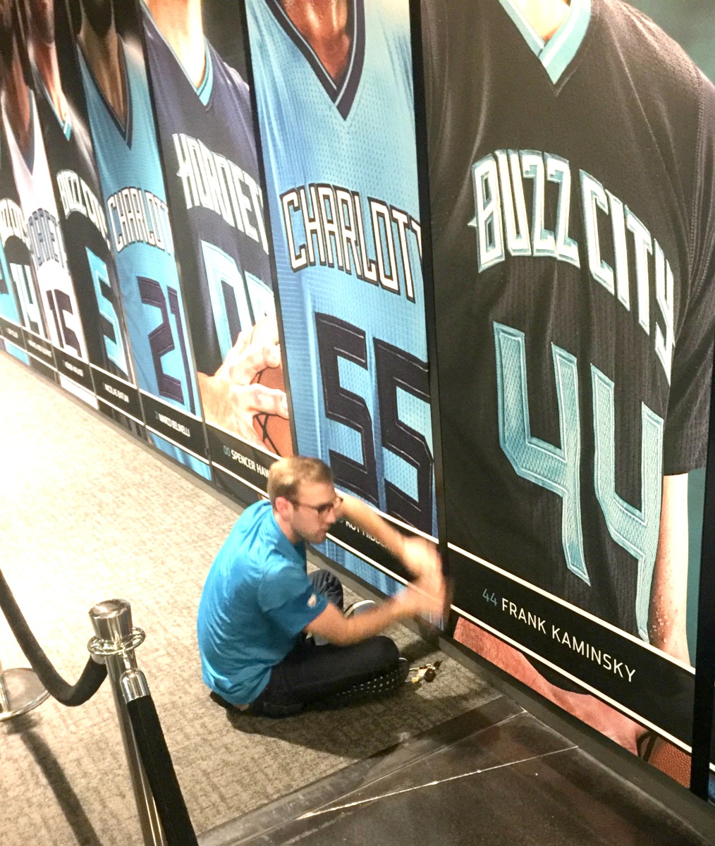 XP Retail Installation of Hornets Player Wall